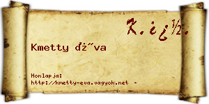 Kmetty Éva névjegykártya