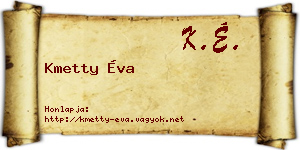 Kmetty Éva névjegykártya