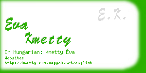 eva kmetty business card